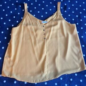 Golden Yellow Button Detail Tank Top